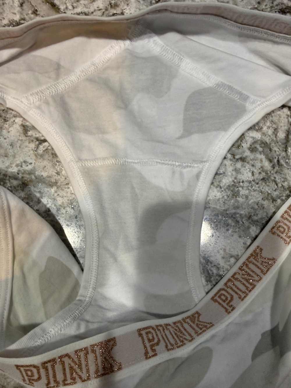 PINK Victoria's Secret White and Gray Camo Hipster Bikini Panty - Picture 6 of 6